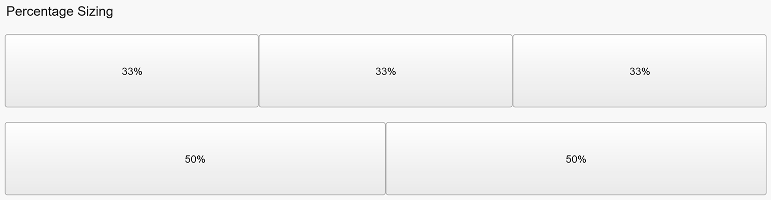 Screenshot of "horizontal-layout-percentage-sizing" sample